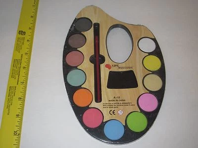 Watercolors Paint Set - 12 Colors Painter's Palette & Brush, Arts & Crafts, Play - Imagem 1 de 4