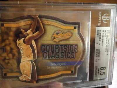 2002-03 Fleer Authentix Courtside Classics Silver Kobe Bryant /750 BGS 8.5 - Image 1 of 3