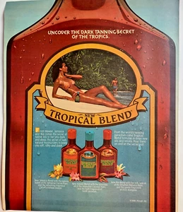 1986 Tropical Mischung Bräunungsöl Druck Werbung 12""x10"" Bikini Strand tiefbraun - Bild 1 von 1