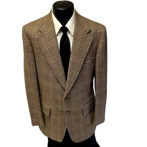 VIntage 70's Valbrook Men's Brown PLAID Sport Coat COPPER OVERCHECK Jacket MoD - Picture 1 of 11