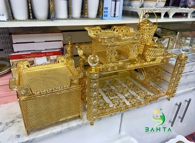 Traditional Ethiopian | Eritrean | Arabs Coffee Table Set, Rekebot (Golden) ረከቦት - Image 1 of 3