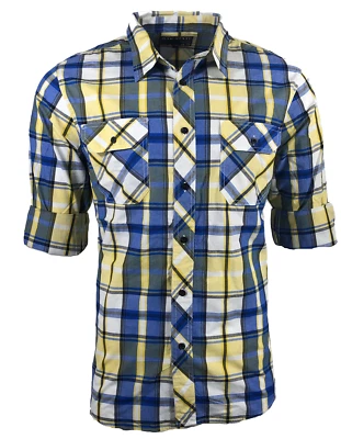 Camisa de hombre RAW STATE AFFLICTION con botones manga larga prendas exteriores Foto 1 de 4