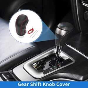 1 Pc Car Gear Shift Knob Cover for Hyundai Tucson 2015-2018 Pebbled Black Red - Picture 1 of 7