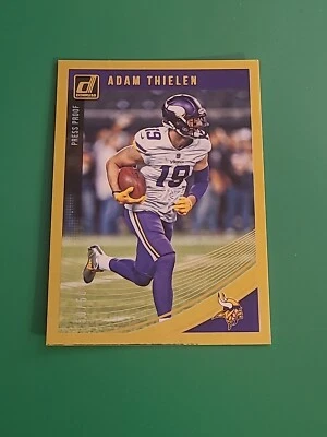 2018 Adam Thielen #174 Panini Donruss Press Proof Gold  50/50  - Image 1 of 4