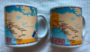 Alaska Highway Set of 2 1422 Miles Built 1942 Coffee Tea Cups Mugs Collectibles! - Picture 1 of 12
