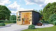 Karibu Gartenhaus Gerätehaus Holzhaus Bastrup 4 anthrazit aus 28mm Holz