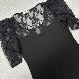 Wet Seal Minikleid Damen Medium schwarz Whimsigoth Vamp Y2K Puffärmel - Bild 1 von 8