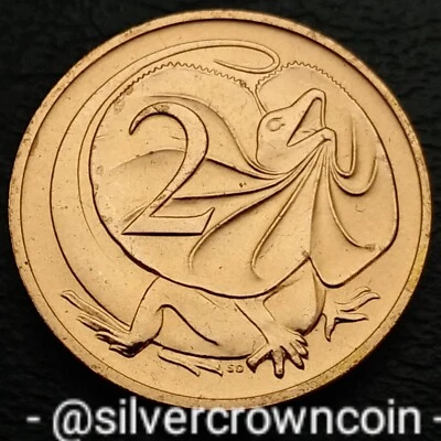 Australia 2 Cents 1985. KM#79. Two Pence coin. Frill-necked Lizard. Animals. - Image 1 of 4