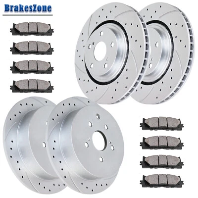 328mm Front 309mm Rear Brake Rotors Pads Fit for Toyota Sienna 2011-2017 Brakes - Image 1 of 4