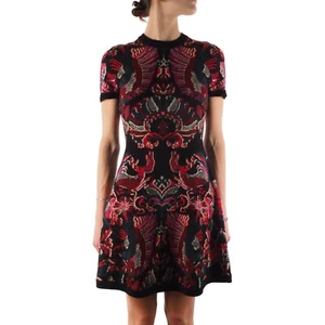 Alexander Mcqueen MCQ Gossip Girl Griffin Intarsia Knit Mini Dress 42 Small US6 - Picture 1 of 5
