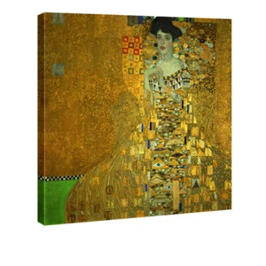 Canvas Print Klimt Painting Repro Home Decor Wall Art Abstract Portrait Brown - Picture 1 of 9