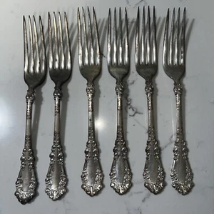 Six (6) 1847 Rogers Bros A1 Vintage Silverplate Dinner Fork Set 7 1/4” Elegant - Picture 1 of 9