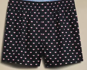 BOXER DE ALGODÓN PARA HOMBRE TALLA XL 40-42 BANANA REPUBLIC PREPPY AZUL MARINO CON CORAZONES NUEVO CON ETIQUETAS - Imagen 1 de 1