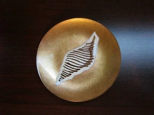 ANNEMARIE DAVIDSON ENAMEL ON COPPER AUGER STYLE SEA SHELL 4" SMALL DISH VINTAGE - Picture 1 of 9