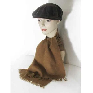 NWOT Soft Brown Pinwale Corduroy Newsboy Cap One Size Lined 23" Around - Picture 1 of 12