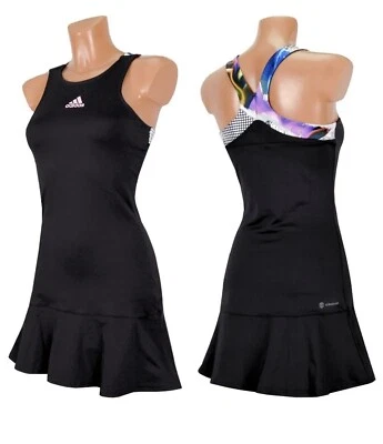 $120 Adidas Women’s Tennis U.S. Series Y-Dress Sz Small Black & Multicolor (A9) - Image 1 of 4