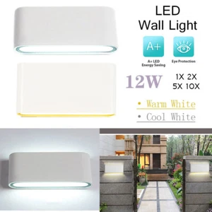 LED Wall Light Warm White Garden Warterproof Sconce Lamp 12W Up Down - Picture 1 of 14