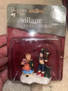 Holiday Time Village Collectibles  0’well Holiday Figures. Man and Woman  K1435 - Picture 1 of 4