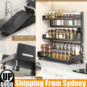 1/3 Tiers Spice Rack Kitchen Condiment Storage Holder Seasoning Stand Shelf AU - Picture 1 of 14