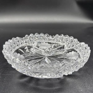 Antike amerikanische Brillantzeit ABP geschliffenes Glas Sägezahn 6" Schale - Bild 1 von 4