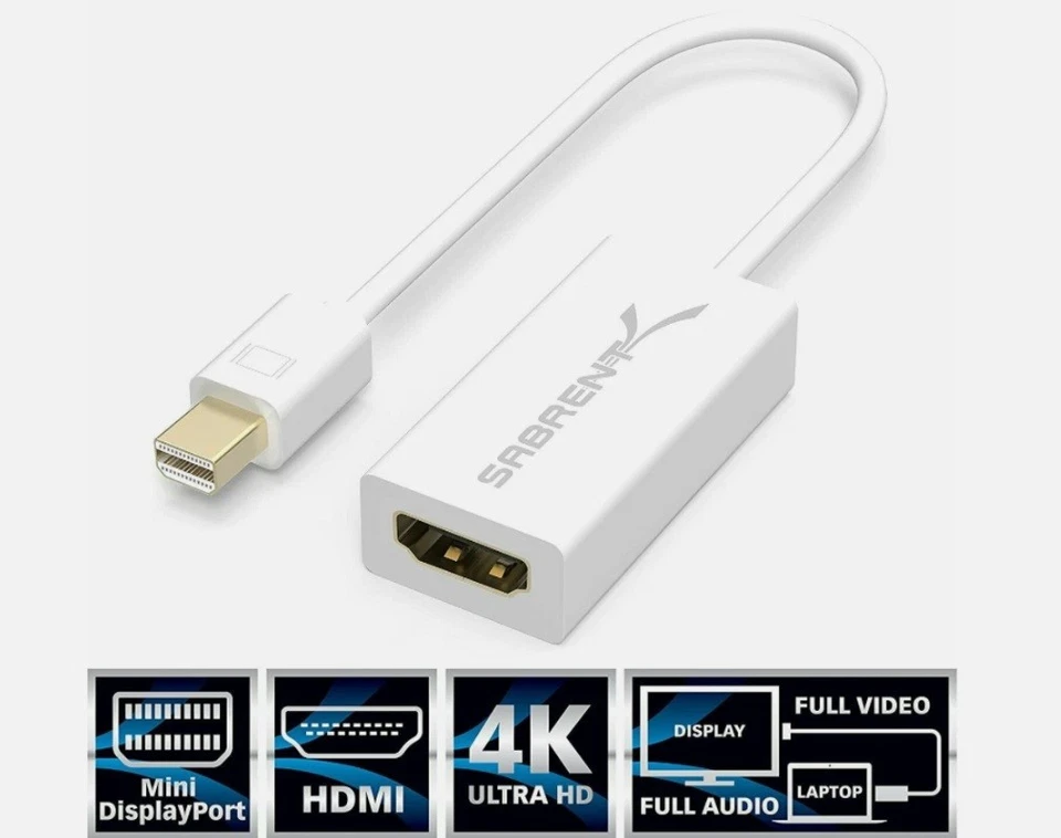 Sabrent Mini DisplayPort  Thunderbolt 2  to HDMI Adapter 4K DA-MDHA - Image 1 of 2