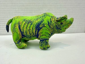 Vintage Applause Green Rhino Plush 7" Stuffed Animal World Wildlife Foundation - Picture 1 of 6
