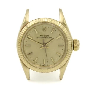 Ladies 14k Rolex Oyster Perpetual Ref. 6917 Champagne Dial 24mm As Is #W159856-1 - Picture 1 of 7
