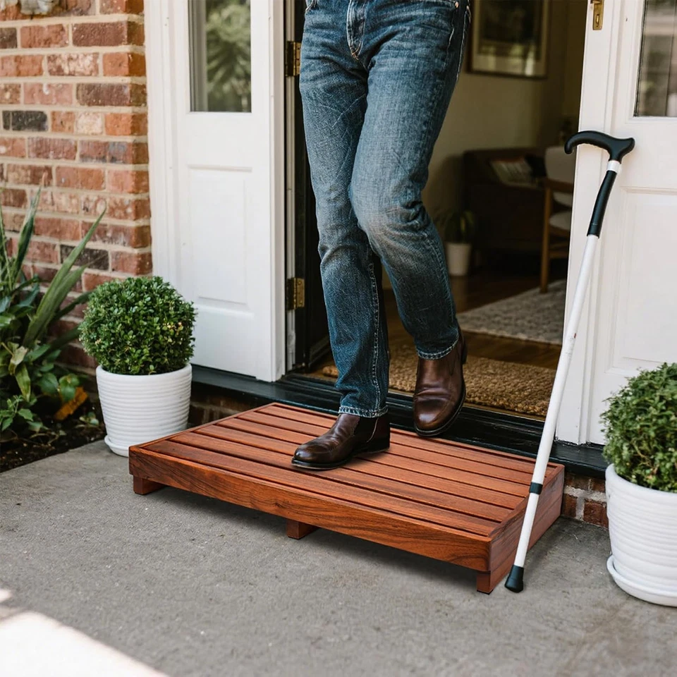 3.5'' Height Wooden Step Stool for Elderly Adults & Kids, Durable Heavy Duty Woo - Image 1 of 4