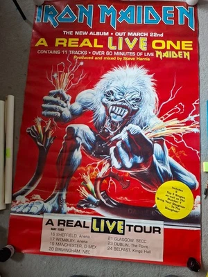 IRON MAIDEN  A REAL LIVE ONE HUGE 60" x 40" SUBWAY TOUR POSTER 1994 - Image 1 of 3