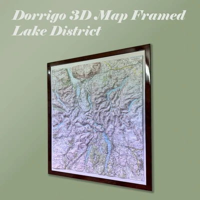 3D Lake District Map by Dorrigo - Framed in OAK - Image 1 of 4