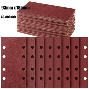 Lijadoras 1/3 93x185 mm gancho y bucle lijadoras hojas perforadas 40-800 grano papel de lija - Imagen 1 de 9