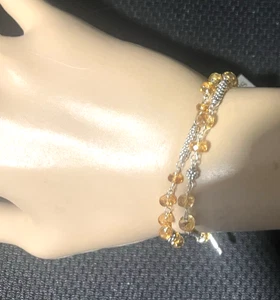LAGOS Caviar Citrine Toggle Sterling Silver Bracelet Sz 6 NEW - Picture 1 of 23