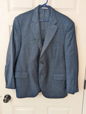 Blazer masculino PETER MILLAR 44S 100% lã azul marinho xadrez multicolorido  - Imagem 1 de 4
