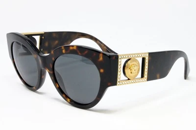 Gafas de sol para mujer Versace VE4438B-10887 Dark Havana 52 mm plástico redondo Medusa Foto 1 de 4