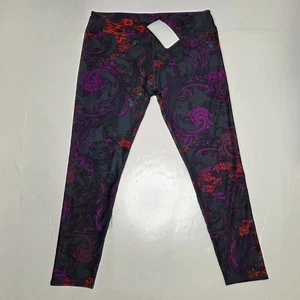 Fabletics Neu mit Etikett Salar Leggings KURZ XXL verziert Blumen sportlich Yoga Fitnessstudio rot grau - Bild 1 von 6