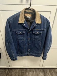 Vintage Wrangler Denim Jacket Blanket Lined Size 44 Mens - Picture 1 of 7