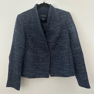 Club Monaco Wool Textured Short Jacket Blue Weave Long Sleeve Size 6 NWT - Picture 1 of 8