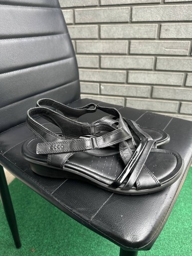 Ecco sandali neri in pelle estivi donna taglia eur 40 us 9