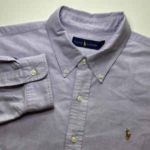 Ralph Lauren Oxford Herren XXL Einfarbig Lavendel Lila Fleisch Pony Langarm Hemd - Bild 1 von 6