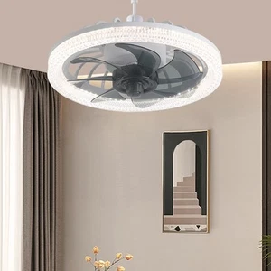 Flacher Design Deckenventilator mit Beleuchtung und kabelloser Fernbedienung - Photo 1/14