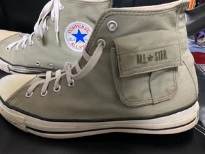 USA VINTAGE CONVERSE ALL STAR CARGO HI SCARPE DA UOMO TAGLIA 10,5 ETICHETTA BLU CACHI - Foto 1 di 11