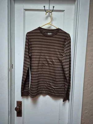 Mossimo Supply Athletic Fit Striped Brown Long Sleeve Crew Neck Shirt Size: Smal - Image 1 of 4