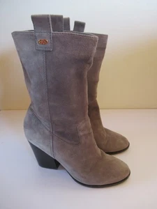 Botines Cole Haan Talla 7 B Gris Gamuza Diseñador Tacón - Imagen 1 de 7