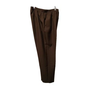 Pantalone donna Alfred Dunner taglia 14 marrone elastico in vita 30x30" - Foto 1 di 10