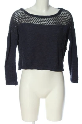 SPRINGFIELD Cropped Pullover Damen Pullover Gr. DE 36 blau-schwarz Casual-Look - Bild 1 von 4
