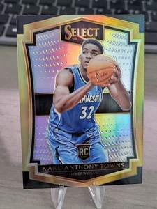2015-16 Panini Select #136 ... Karl-Anthony Towns Silver Prizm Rookie Premier RC - Picture 1 of 2