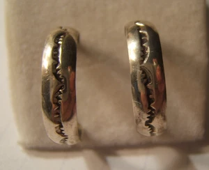 Vintage Sterling Silber Southwest Style Creolen 18 mm Durchm. - Bild 1 von 4