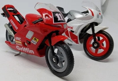 Красно-белые пластиковые мотоциклы Ducati 3,5 дюйма без указания бренда - Изображение 1 из 4