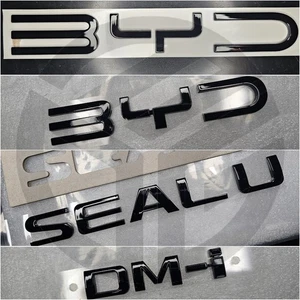 BYD SEAL U Gloss Black Badges Bumper/Boot UK SELLER Full Set Front & Rear DMI - Picture 1 of 1
