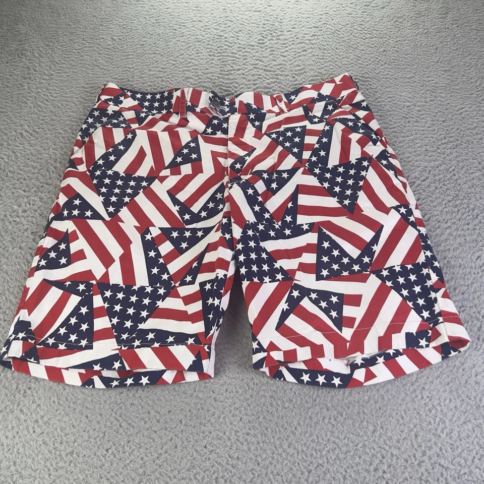Loudmouth Golf Shorts Mens 36 Multicolor Patriotic Flagdelic Stars Stripes USA - Image 1 of 4